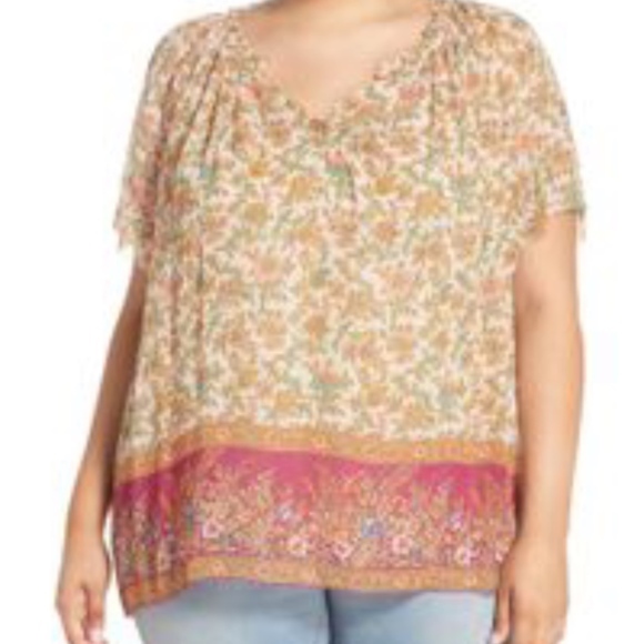 Lucky Brand Tops - Host pick 🎊🎉🎁Lucky Brand Border Print Blouse 3x